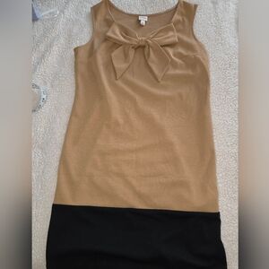 Merona 2000's Two-Tone Dress with Bow - Black and Camel